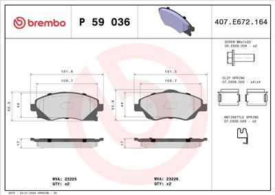 BREMBO P 59 036 Číslo výrobce: 23225. EAN: 8020584055670.