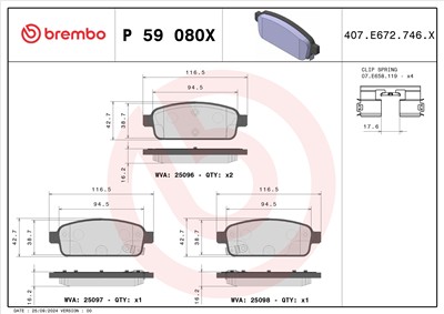 BREMBO P 59 080X Číslo výrobce: 25096. EAN: 8020584121726.