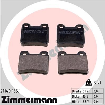 ZIMMERMANN 21140.155.1 Číslo výrobce: 21140. EAN: 4250238733683.
