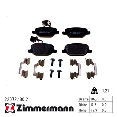 ZIMMERMANN 22072.180.2 Číslo výrobce: 22072. EAN: 4250238782841.