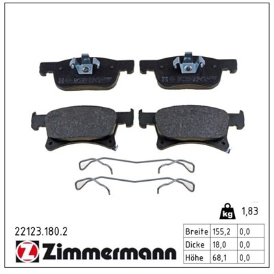 ZIMMERMANN 22123.180.2 Číslo výrobce: 22123. EAN: 4250238768227.