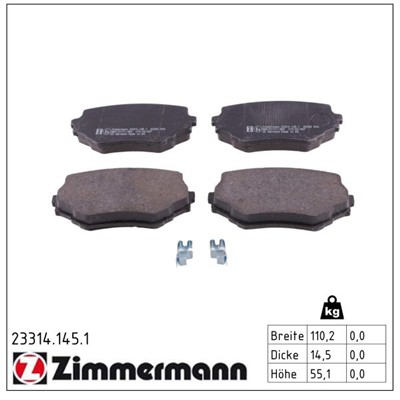 ZIMMERMANN 23314.145.1 Číslo výrobce: 23314. EAN: 4250238737889.