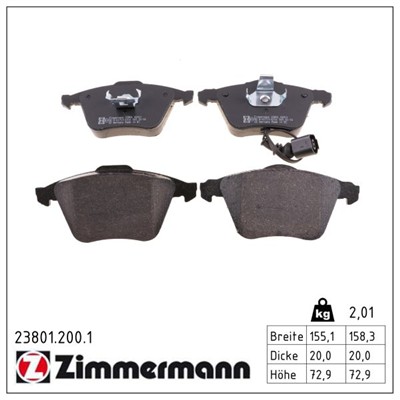 ZIMMERMANN 23801.200.1 Číslo výrobce: 23801. EAN: 4250238739654.