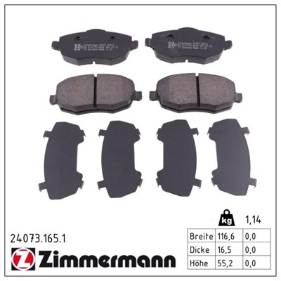ZIMMERMANN 24073.165.1 Číslo výrobce: 24073. EAN: 4250238740322.