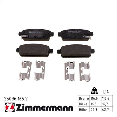 ZIMMERMANN 25096.165.2 Číslo výrobce: 25096. EAN: 4250238759065.