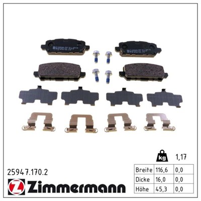 ZIMMERMANN 25947.170.2 Číslo výrobce: 25947. EAN: 4250238785071.