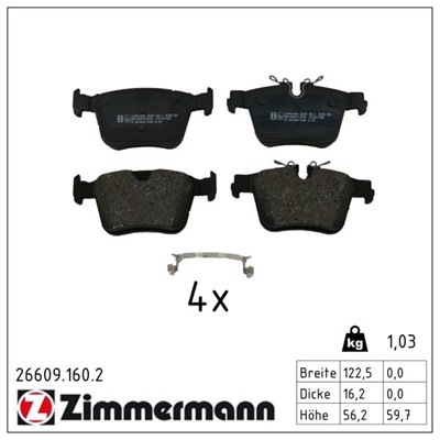 ZIMMERMANN 26609.160.2 Číslo výrobce: 26609. EAN: 4250238792277.