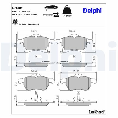 DELPHI LP1309 EAN: 5012759078570.