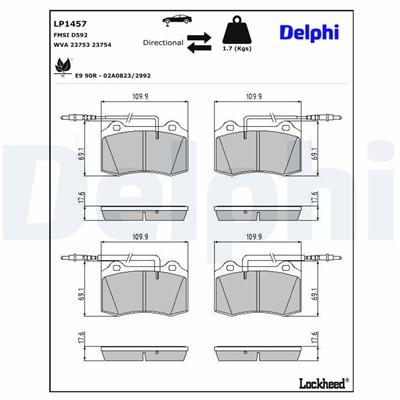 DELPHI LP1457 EAN: 5012759099261.