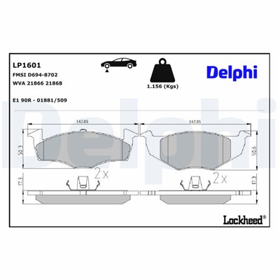 DELPHI LP1601 EAN: 5012759121634.