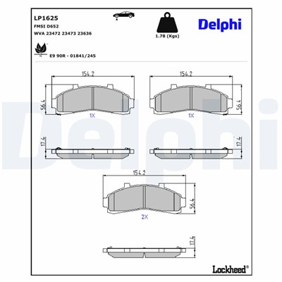 DELPHI LP1625 EAN: 5012759128848.