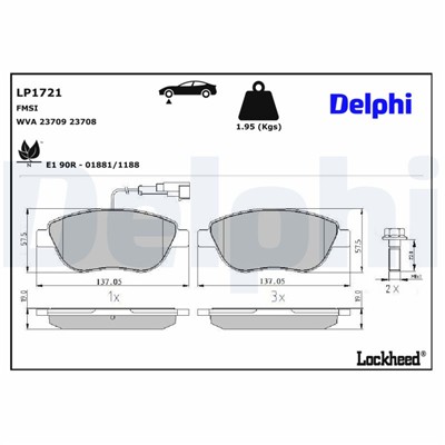DELPHI LP1721 EAN: 5012759226940.