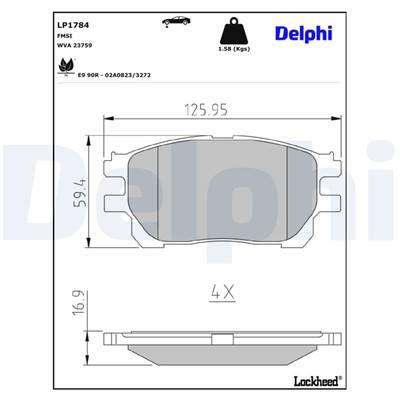 DELPHI LP1784 EAN: 5012759231340.