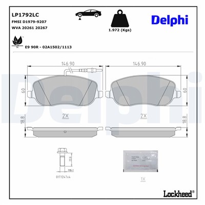 DELPHI LP1792LC EAN: 5012759633649.