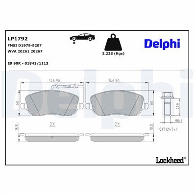 DELPHI LP1792 EAN: 5012759231425.