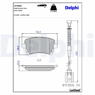DELPHI LP1860 EAN: 5012759281406.