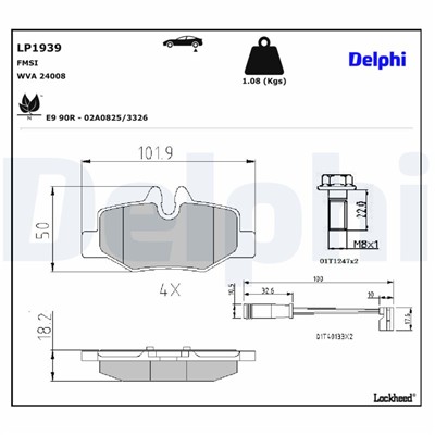 DELPHI LP1939 EAN: 5012759360170.