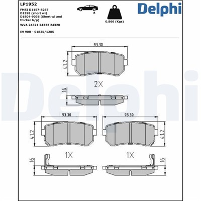 DELPHI LP1952 EAN: 5012759374382.