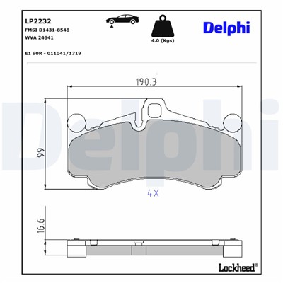 DELPHI LP2232 EAN: 5012759455814.