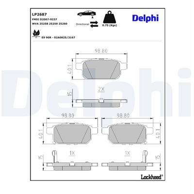 DELPHI LP2687 EAN: 5012759512470.