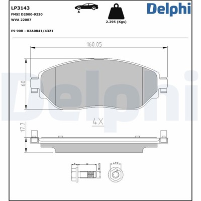 DELPHI LP3143 EAN: 5012759532645.