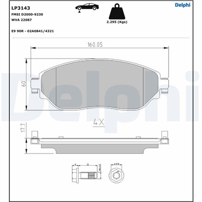 DELPHI LP3143 EAN: 5012759532645.