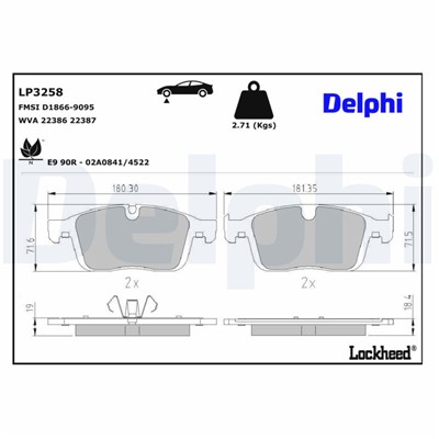 DELPHI LP3258 EAN: 5012759977330.