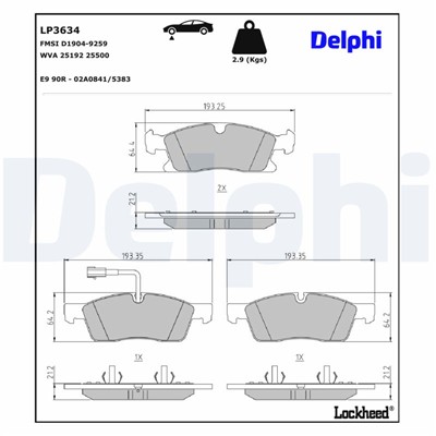 DELPHI LP3634 EAN: 5012759554623.