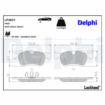 DELPHI LP3837 EAN: 5012759583289.