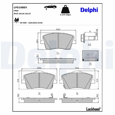 DELPHI LP5108EV EAN: 5012759690628.