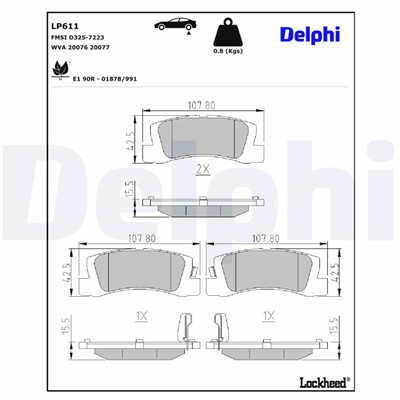 DELPHI LP611 EAN: 5012759304341.