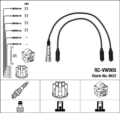 NGK 8623 Číslo výrobce: RC-VW905. EAN: 87295086230.