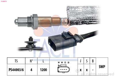 FACET 10.8614 Číslo výrobce: KW 498 614. EAN: 8012510302668.
