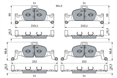BOSCH 0 986 424 432 Číslo výrobce: BP2243. EAN: 4047026405668.