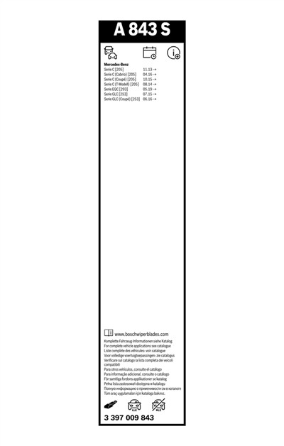 BOSCH 3 397 009 843 Číslo výrobce: A 843 S. EAN: 4047025639521.
