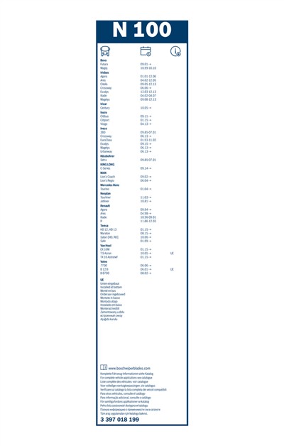 BOSCH 3 397 018 199 Číslo výrobce: N 100. EAN: 3165143329894.