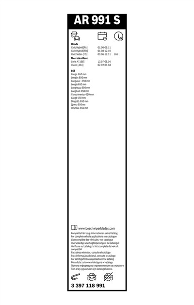 BOSCH 3 397 118 991 Číslo výrobce: AR 991 S. EAN: 3165144084419.