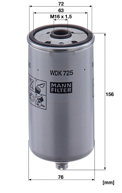 MANN-FILTER WDK 725 EAN: 4011558862107.