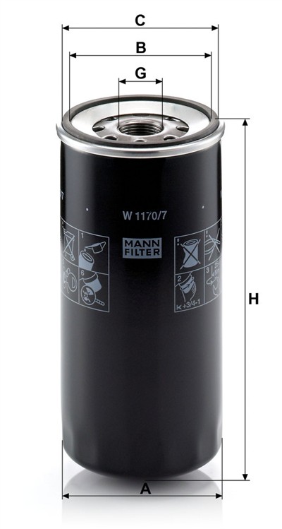 MANN-FILTER W 1170/7 EAN: 4011558732707.