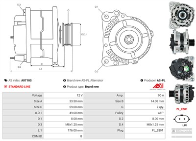 AS-PL A0710S EAN: 5902129109167.