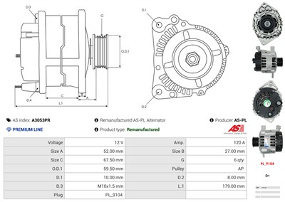 AS-PL A3053PR EAN: 5902129100911.