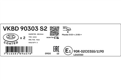 SKF VKBD 90303 S2 EAN: 7316581896578.