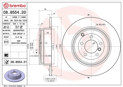BREMBO 08.8554.21 EAN: 8020584025666.