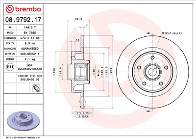 BREMBO 08.9792.17 EAN: 8020584015377.