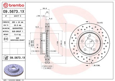 BREMBO 09.5673.1X EAN: 8020584215357.