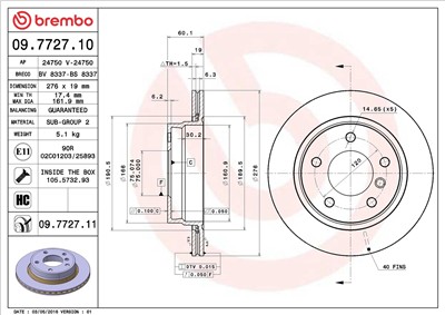 BREMBO 09.7727.11 EAN: 8020584025468.
