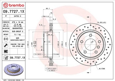 BREMBO 09.7727.1X EAN: 8020584320143.