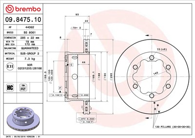BREMBO 09.8475.10 EAN: 8020584847510.