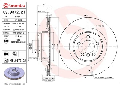 BREMBO 09.9372.21 EAN: 8020584014493.