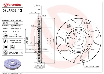 BREMBO 09.A758.1S
